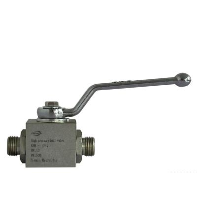 China Convenient Operation Tiemin Hydraulic Ball Valve KHB-12LR DN: 10 PN: 500 White Galvanized Carbon Steel High Pressure for sale