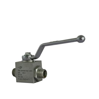 China Convenient Operation Tiemin Hydraulic Ball Valve KHB-08LR DN: 06 PN: 500 White Galvanized Carbon Steel High Pressure for sale