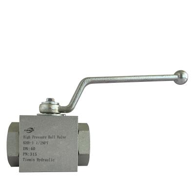 China Convenient Operation Tiemin Hydraulic Ball Valve KHB-1 1/2NPT DN: 40 PN: 315 White Galvanized Carbon Steel High Pressure for sale