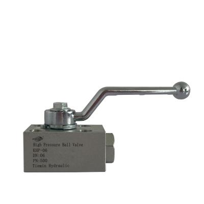 China Convenient Operation Hydraulic Tiemin Ball Valve KHP-06 DN: 06 PN: 500 Carbon Steel White Galvanized for sale