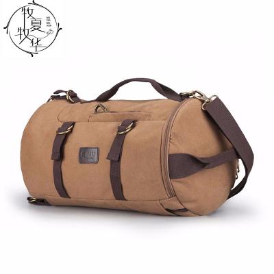 China With USB MXMH Customized Drawstring Backpack Hippie School Man Canvas Leather Backpack Wholesale Bag for sale