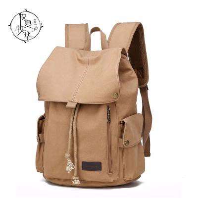 China With USB MXMH Vintage Leather Backpack and Genuine Gray Waxed Canvas Digital Canvas DSLR Camera Waterproof for sale