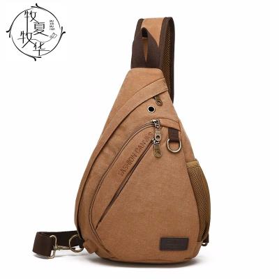 China With USB MXMH OEM ODM Fashion Canvas Single Shoulder Bag Customized Durable Multi-pocket Travel Sling Backpack Men Sling Trunk Bag For PS for sale