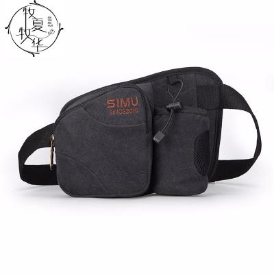 China New Water Proof Fanny Pack Canvas Multifunctional Wear-resistant Leisure Men's Mobile Phone Wallet Cross-Body Kettle Outdoor Running Bag for sale