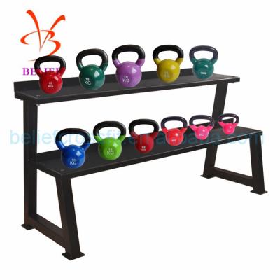 China China Fitness Equipment Dumbbell Storage Hot Sale Two-Layer Metal Kettlebell Storage Rack for sale