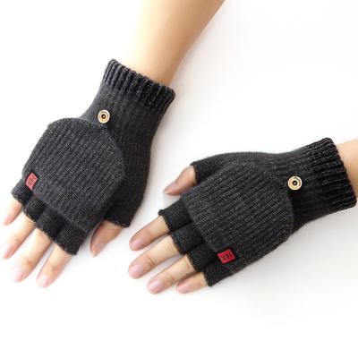 China Hot Selling Jacquard Winter Autumn Touch Screen Half Finger One Size Fit All Fingerless Gloves For Women And Men for sale