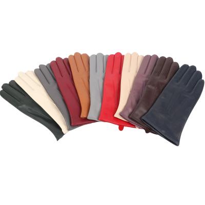 China Hot Sale Fashion Trend In-stock Chinese Supplier Red Red Slit Cheap PU For Winter Leather Gloves for sale