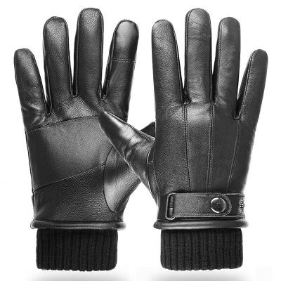 China Soft men sport leather waterprrof winter gloves touch screen gloves with wholesale price for sale