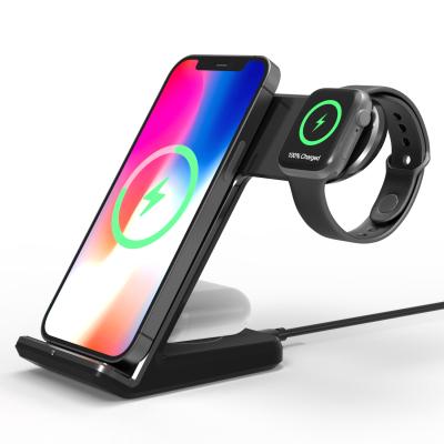 China F11pro Multifunctional Phone/Watch/Earphone Wireless Charger Good Quality 15W Wireless Charging Station With USB Port for sale