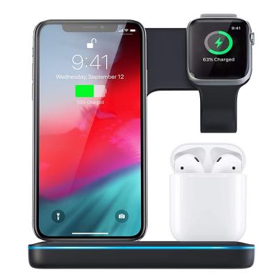 China 2019 Mobile Phone Novedades 3 in 1 Universal 15W Qi Wireless Charger Dock Holder for Android Smartphones Watch 5 4 3 2 1 for sale