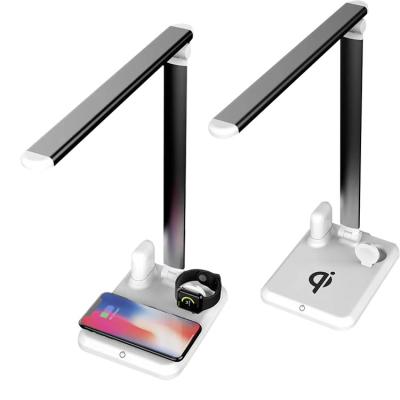 China 2021 Hot Selling Mobile Phone Amazon Products 4 in 1 Multifunctional LED Desk Lamp Wireless Charger Table Lamp for iPhone 12Pro Xs Max Xr 11 X for sale