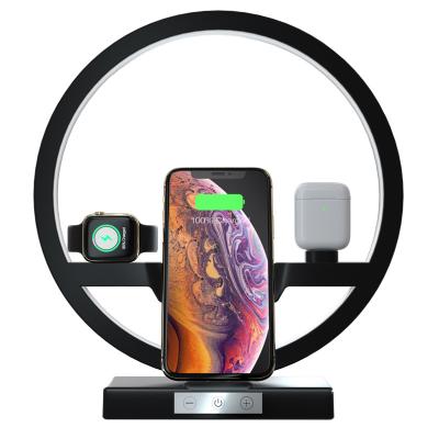 China 2020 Cell Phone Products 4 in 1 Wireless Charger LED Desk Lamp for Qi Enabled Devices for Cell Phone Earphones Android Smartphone for sale