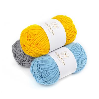 China Free Samples Various Colors Baby Anti-static Soft Acrylic Hand Knitting Yarn 5ply 50g Mercerized Milk Cotton Yarns for sale