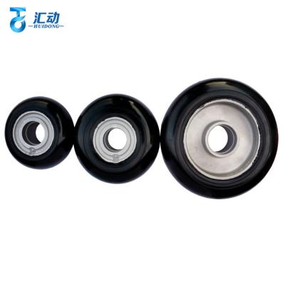 China Hotel Rigid Caster For Hand Pallet Trucks 5-8 Inch European Type Heavy Duty Aluminum Core Caster Rubber Fixed Wheel for sale