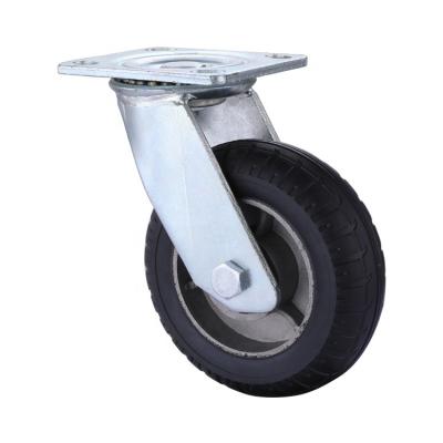 China Hotel Ce Approved 6inch Core 8 Inch Top Plated Caster Wheel Heavy Duty Industrial Aluminum Rubber Swivel Wheels Casters Ball Bearing for sale