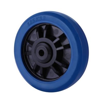 China Macizo Heavy Duty Hotel Transportation Caster Wheel 5 inch ruedas de caucho elastic rubber for sale