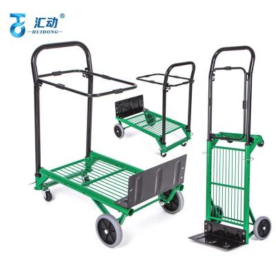 China Multi-Function Portable Flatbed Trolley Cart Folding Grocery Garden Storage Cart Luggage Cart Van for sale