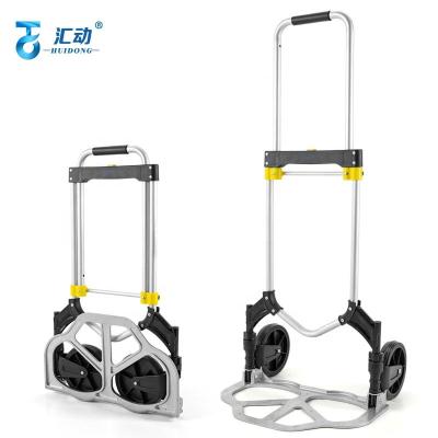 China Portable Folding Luggage Trolley Storage Aluminum Alloy Trolley Pull Goods Grocery Trailer Silent Handling Cart for sale