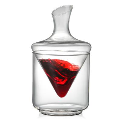 China Wholesale Custom Eco Friendly Logo High Borosilicate Glass Red Wine Decanter Set for sale