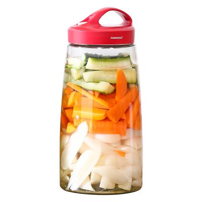 China Freshness Preservation 2.2L Household Pickles Glass Food Jar Containers, Thicken Glass Pickles Jar for sale