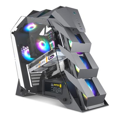 China With Side Panel Window Vetroo K1 Pangolin Mid-Tower ATX PC Gaming Case, Dual Tempered Glass, USB 3.0 I/O Panel Airflow Computer Case high for sale