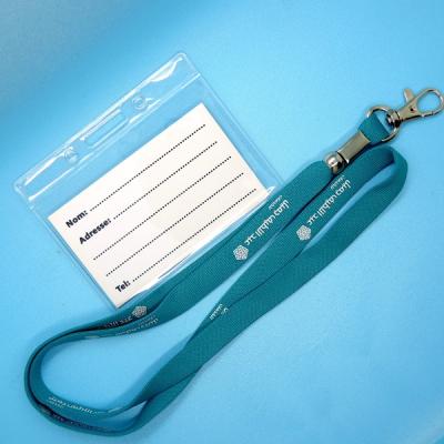 China Plastic Card Holder Lanyard And Spare ID Card Making Cover With Neck Lanyard for sale