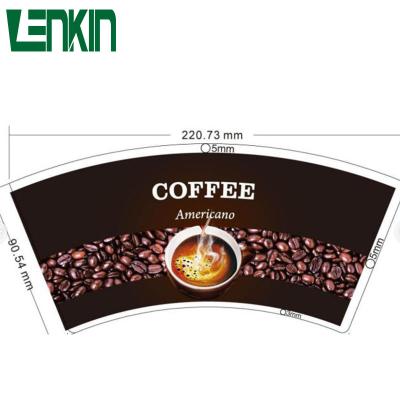 China Disposable Logo Customized Pe Coated Raw Material Printer Paper Cup Fan for sale