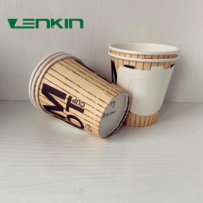 China Wall 8oz China Logo Style Industrial Customized White Disposable Bamboo Paper Disposable Soup Coffee Cup 4oz 7oz 8oz Packaging for sale