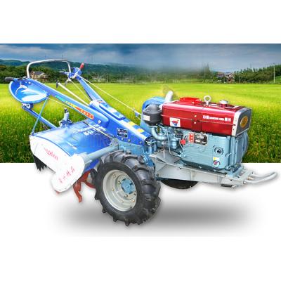 China Factory Small Farm Agricultural Tractor Mini Hand Walking Tractor With Trencher Side Cutters Gardening Cultivator Used for sale