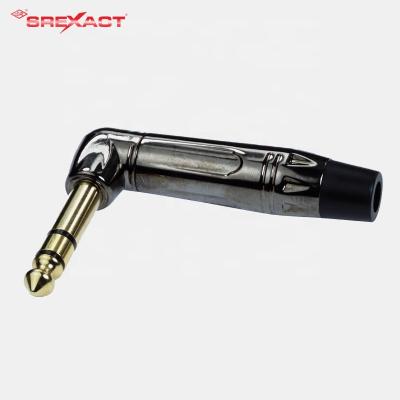 China audio & TRS 6.35mm Stereo Video-Audio Right Angle Connector for sale