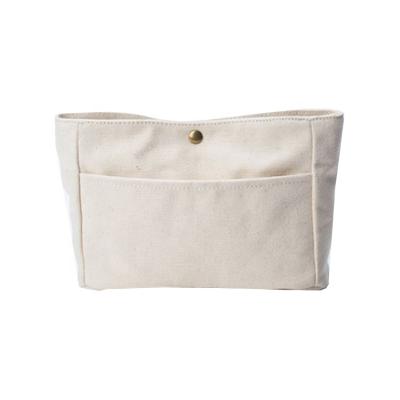 China KAIFEI Latch Heavy Duty Cotton Canvas Makeup Bag Cosmetic Bag Mini Pad Bag for sale