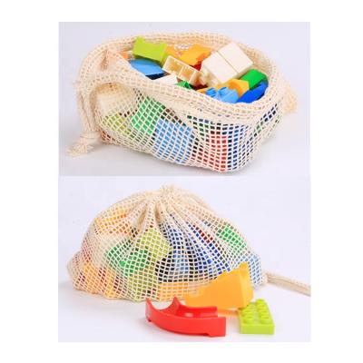 China 100% Recycle KAIFEI NATURE COTTON TOY POCKET MESH ECO-FRIENDLY TWIN BAG for sale