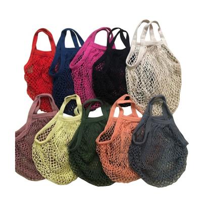 China KAIFEI GROCERY TOTE BAG ECO-FRIENDLY 100% COTTON ORGANIC MESH BAG HEAVY DUTY SHORT HANDLE for sale