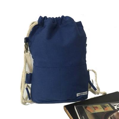 China High Quality Eco-friendly 100% Cotton Canvas Drawstring Bag Backpacks For Travel And Promotion for sale