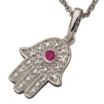 China CZ Stones Hamsa Hand Jewelry 925  Silver Hamsa Hand Themed Pendant for sale