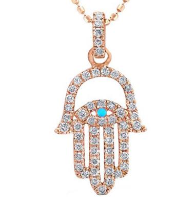 China 925 Hamsa-Holle Hand de Juwelen namen de Gouden Tegenhanger van het de Handoog van Zircon Hamsa toe Te koop