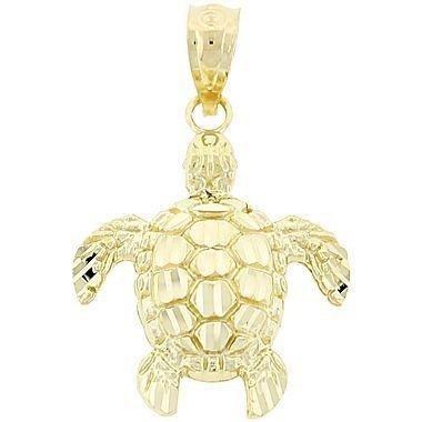 China 925 Sterling Silver Animal Themed Jewelry Yellow Gold Sea Turtle Pendant for sale