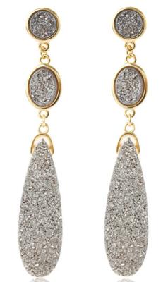 China Gold Plated Micro Pave Jewelry Long Pendant Micro Pave Earrings for sale