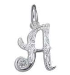 China Novelty 925 Silver Engraved Hawaiian Jewelry Initial Letter Pendant Charm for sale