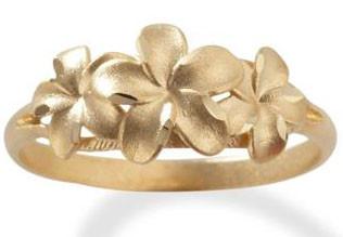 China 14K Gold Plumeria Hawaiian Ring for sale