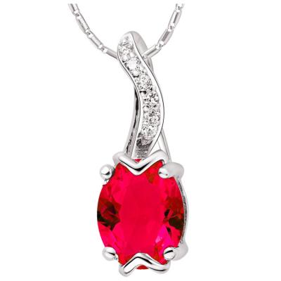 China Sterling Silver  Fashion Jewelry Pendants Glass Prong Setting Charm for sale