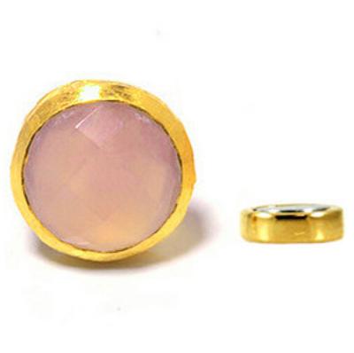 China brincos à moda do parafuso prisioneiro do ímã da prata do ouro 18k com quartzo cor-de-rosa lapidado à venda