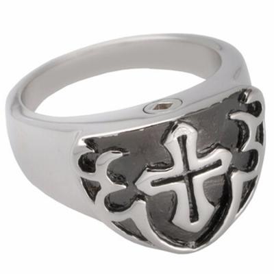 China Silver Color Men Cremation URN Jewelry Jesus Christ Cross Rings for sale