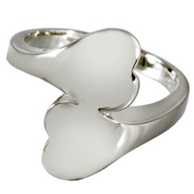 China Silver High Polished Cremation Urns And Jewelry Double Heart for sale