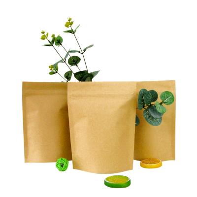 China Eco-Friendly Biodegradable Starch Based Zip Lock Packaging Compostable Corn Paper Compostable PLA Lined Kraft Paper Bag for sale