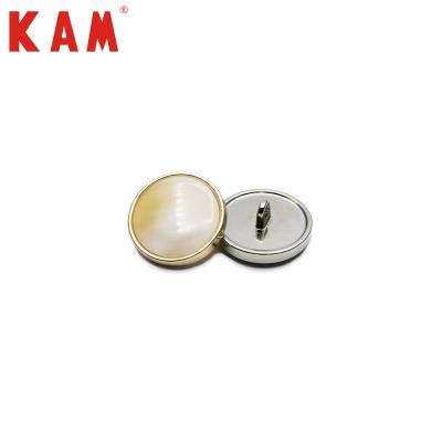 China Designer Round Metal And Resin Nickel Free Button For Clothes for sale