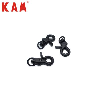 China KAM Durable Black D Ring Swivel Bag Metal Clasp Nickel Free Zinc Alloy Spring Hook for Handbags for sale