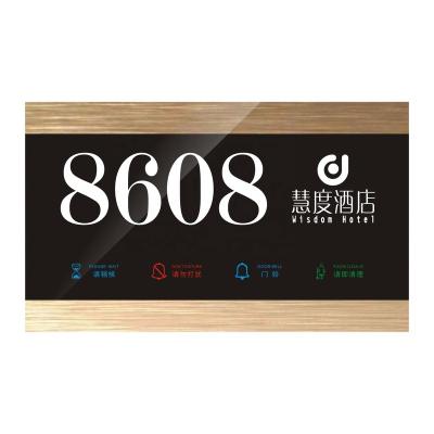 China Hotel Zinc Alloy Electronic Door Plate Switch Smart LCD Door Plate Signs Room Number Door Number Customized Clear Color for sale