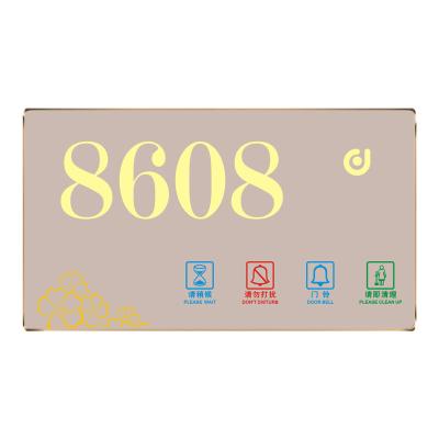 China Zinc Alloy Smart Door Number Plate Touch Screen Hotel Electronic Signs Door Plate With Room Number for sale