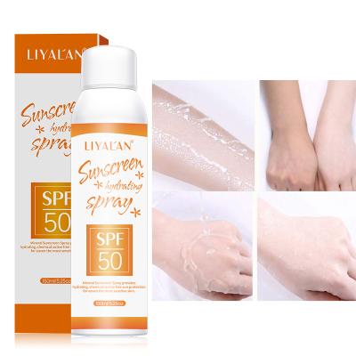 China Wholesale Natural Organic Body And Face Sunscreen Sunblock Moisturizing SPF 50 Sunscreen Spray for sale